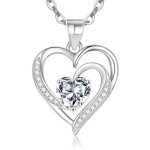 KENIY Sterling Silver Heart Pendant Necklace for Women