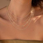 Dainty Gold Layered Necklace Set for Women
