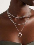 Trendy Silver Layered Necklaces for Women
