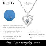 KENIY Sterling Silver Heart Pendant Necklace for Women
