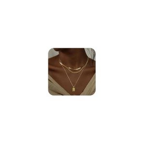 Layered Gold Necklaces with Pendant Set for Women