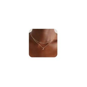 Personalized 14k Gold Plated Initial Necklace for Women