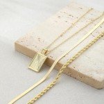 Layered Gold Necklaces with Pendant Set for Women
