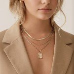 KissYan Gold Layered Initial Letter Necklace Set