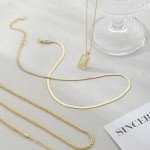 Layered Gold Necklaces with Pendant Set for Women