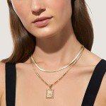 KissYan Gold Layered Initial Letter Necklace Set