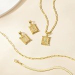 KissYan Gold Layered Initial Letter Necklace Set