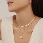 KissYan Gold Layered Initial Letter Necklace Set