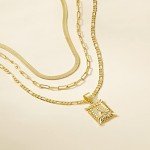KissYan Gold Layered Initial Letter Necklace Set