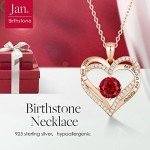 Forever Love Heart Pendant Necklace with Birthstone