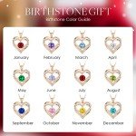 Forever Love Heart Pendant Necklace with Birthstone