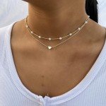 Dainty Gold Heart Pendant Necklace for Women