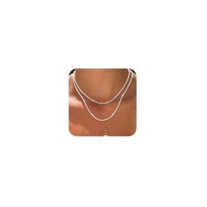 Dainty Layered Silver Necklaces Set for Women
