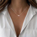 14K Gold Plated Pearl Pendant Necklace for Women