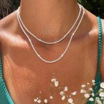 Dainty Layered Silver Necklaces Set for Women