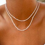 Dainty Layered Silver Necklaces Set for Women