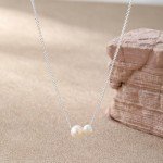 14K Gold Plated Pearl Pendant Necklace for Women