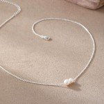 14K Gold Plated Pearl Pendant Necklace for Women
