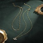 Gold Plated Layered Evil Eye Necklace for Women