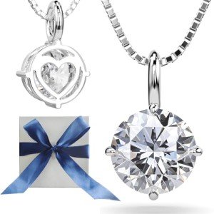 Moissanite Silver Necklace for Women - Stunning Gift