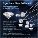 Moissanite Silver Necklace for Women - Stunning Gift
