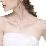 Mom Love Heart Necklace with April Birthstone