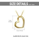 14k Gold Heart Necklace - Perfect Gift for Her
