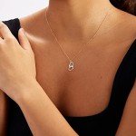 14k Gold Diamond Double Heart Necklace for Women