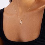 14k Gold Diamond Double Heart Necklace for Women