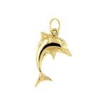 14kt Yellow Gold Dolphin Charm Pendant for Necklaces