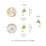 14kt Yellow Gold Dolphin Charm Pendant for Necklaces