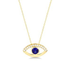 Elegant 14k Gold Diamond Evil Eye Necklace