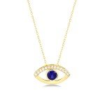 Elegant 14k Gold Diamond Evil Eye Necklace