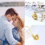 Gold Heart Necklace with Cubic Zirconia Pendant