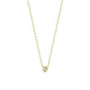Dainty 14k Gold Diamond Solitaire Necklace for Women
