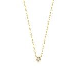 Dainty 14k Gold Diamond Solitaire Necklace for Women