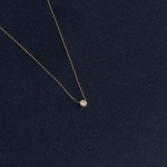 Dainty 14k Gold Diamond Solitaire Necklace for Women