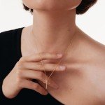 Dainty 14K Gold Diamond Cross Necklace for Women