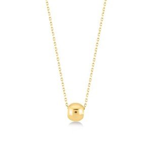 14k Gold Bead Necklace for Women - 18