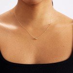 14k Gold Bead Necklace for Women - 18