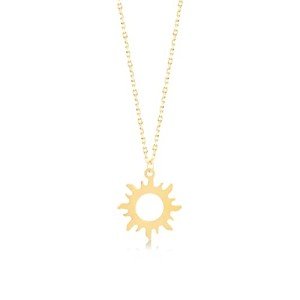 Dainty 14k Gold Sun Pendant Necklace for Women