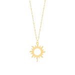 Dainty 14k Gold Sun Pendant Necklace for Women
