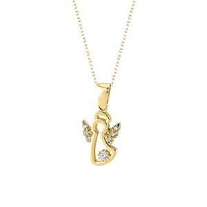 14k Gold Angel Necklace for Women - Dainty Pendant