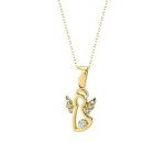 14k Gold Angel Necklace for Women - Dainty Pendant