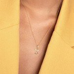 14k Gold Angel Necklace for Women - Dainty Pendant