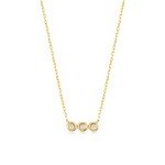 Three Stone Diamond Necklace in 14k Gold