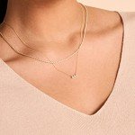 Three Stone Diamond Necklace in 14k Gold