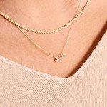 Three Stone Diamond Necklace in 14k Gold
