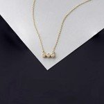 Three Stone Diamond Necklace in 14k Gold