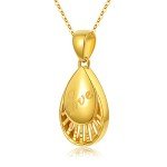 18K Gold Love Necklace with Teardrop Pendant